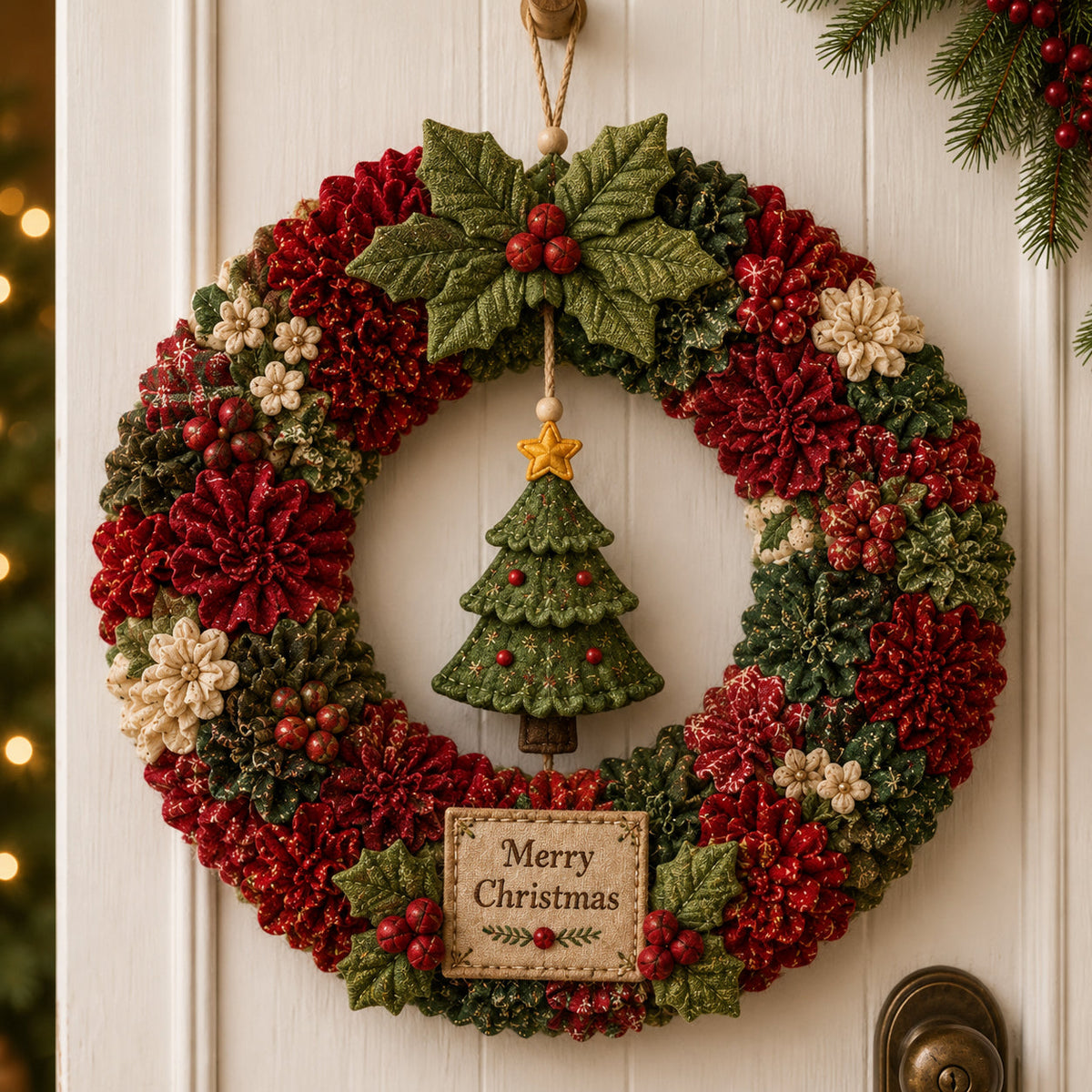 🔥🔥Last Day 50% OFF🎄 3D Fabric Poke Wreath DIY Kit