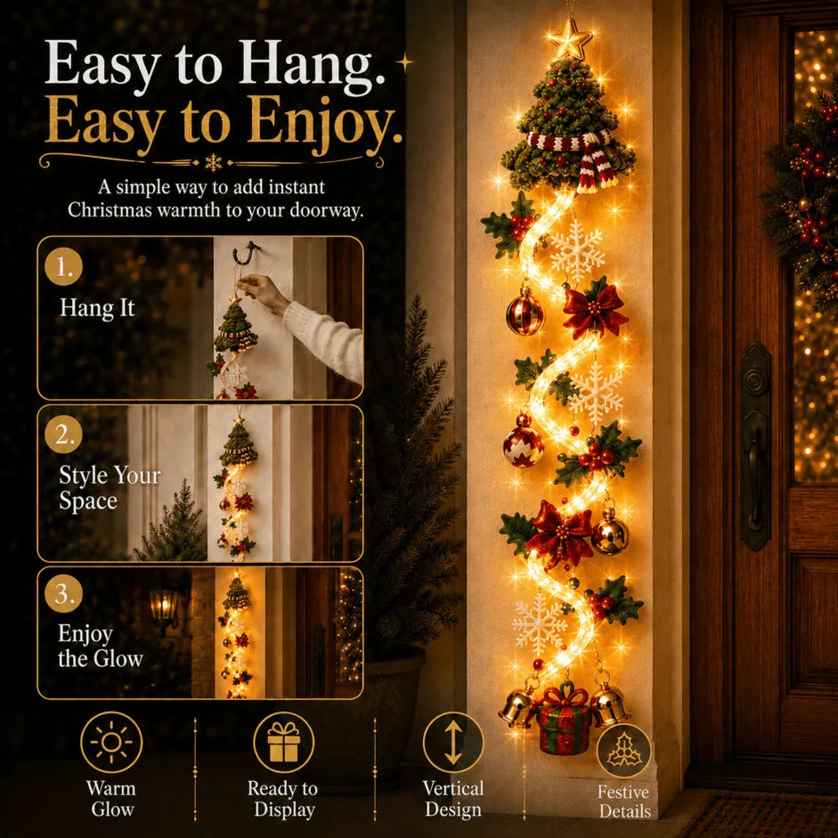 ⏳ 🎄Glowing Christmas Door Hanger | 6 Festive Light Designs✨