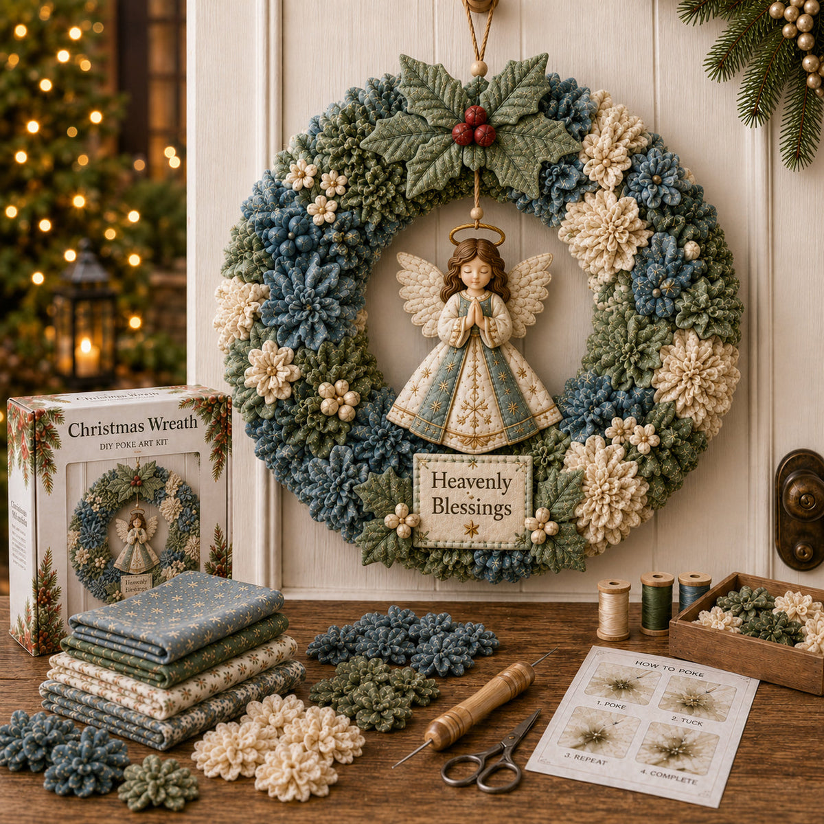 🔥🔥Last Day 50% OFF🎄 3D Fabric Poke Wreath DIY Kit