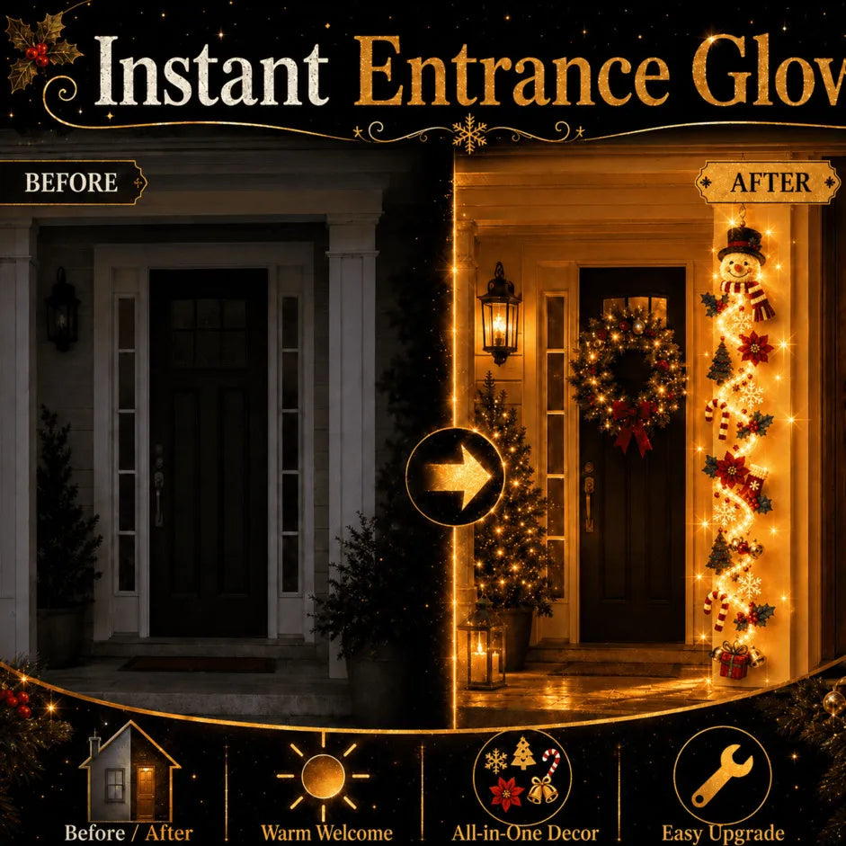 ⏳ 🎄Glowing Christmas Door Hanger | 6 Festive Light Designs✨