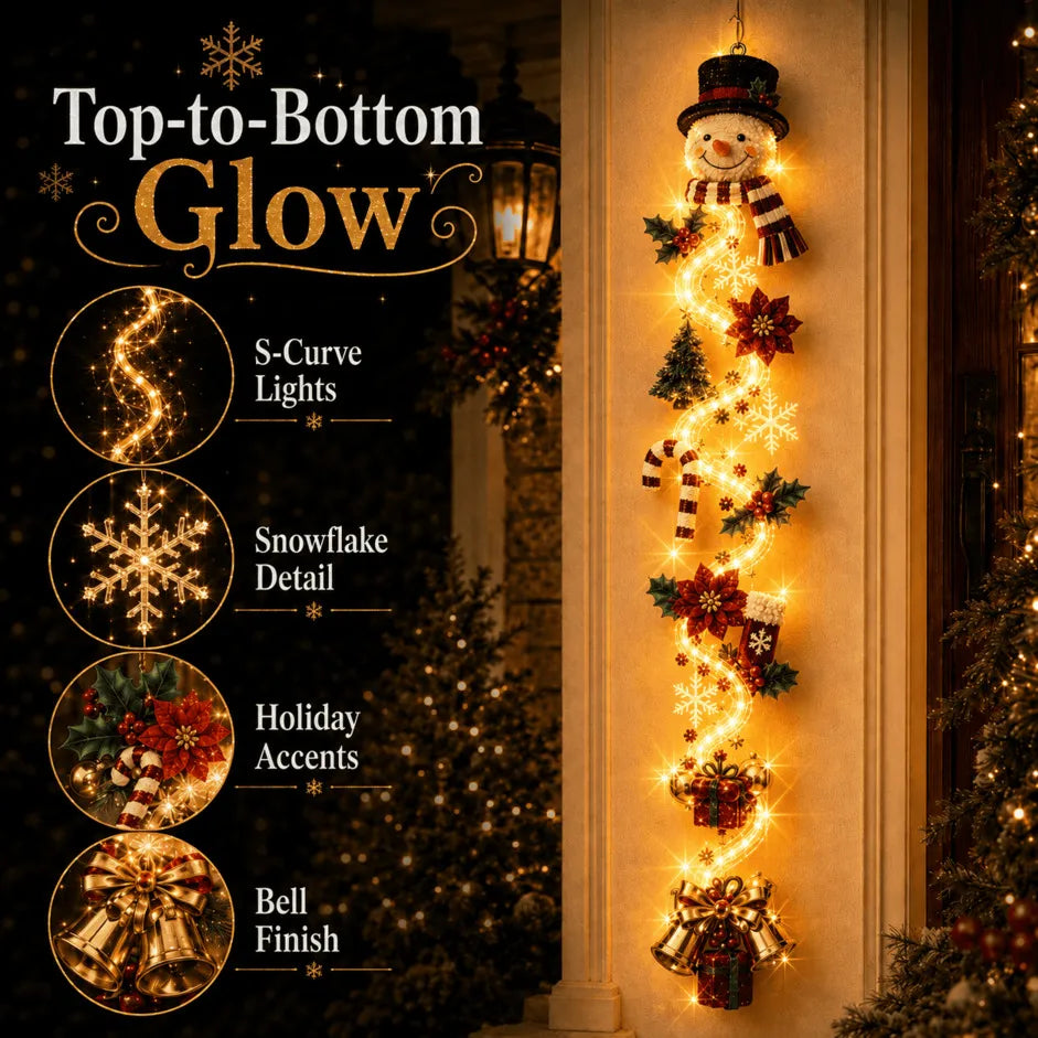 ⏳ 🎄Glowing Christmas Door Hanger | 6 Festive Light Designs✨