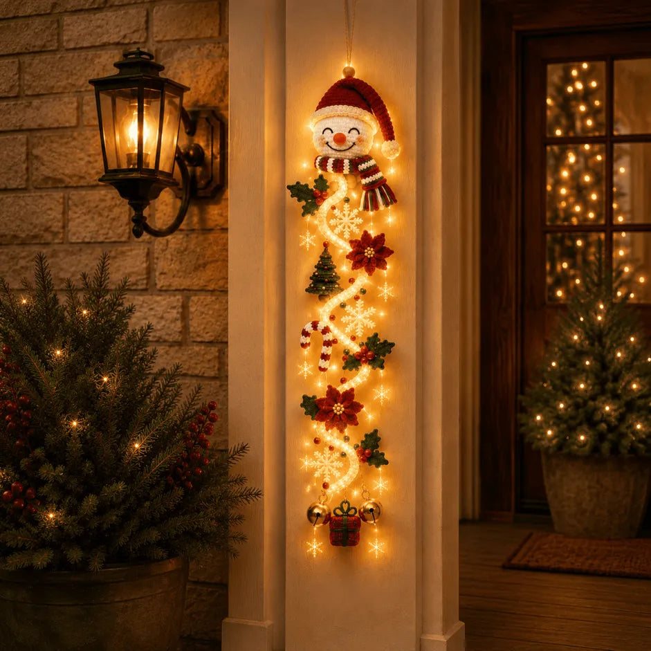 ⏳ 🎄Glowing Christmas Door Hanger | 6 Festive Light Designs✨