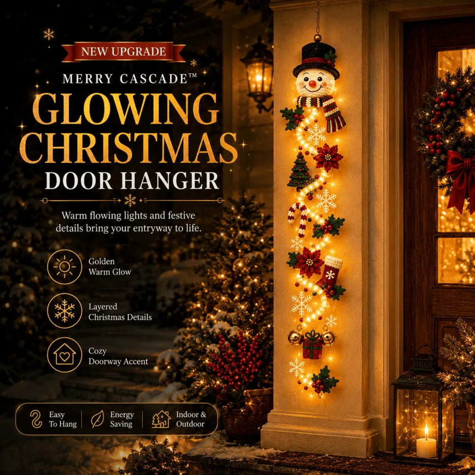 ⏳ 🎄Glowing Christmas Door Hanger | 6 Festive Light Designs✨