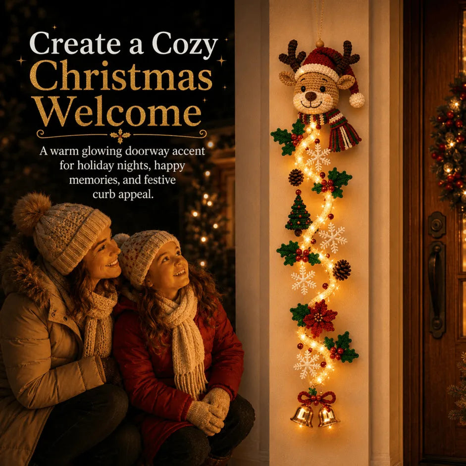 ⏳ 🎄Glowing Christmas Door Hanger | 6 Festive Light Designs✨